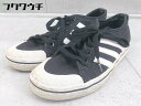 ◇ adidas アディダス HONEY LOW STRIPES G43669 スニーカー シューズ 23.5 ブラック レディース 【中古】