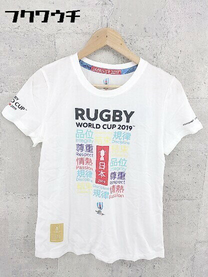 ◇ ●美品● ◎ rugby world cup ワールド イン ユニオン タグ付 半袖 Tシャツ カットソー サイズL ホワイト レディース 【中古】