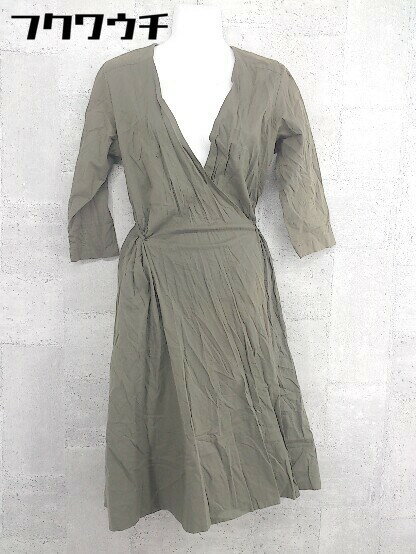 ◇ MOUSSY マウジー 2way 七分袖 膝下丈 ワンピース ロング カーディガン サイズF カーキ レディース 【中古】