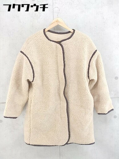 ■ rps アールピーエス ボア パイピング コート サイズM ベージュ レディース 【中古】 ■ rps アールピーエス ボア パイピング コート サイズM ベージュ レディース 【中古】