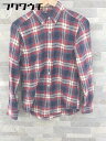 ◇ ◎ green label relaxing UNITED ARROWS チェック BD ボタンダウン 長袖 シャツ サイズS レッド系 ネイビー メンズ ...
