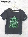 ◇ MALAIKA マライカ プリント 半袖 Tシャツ カットソー ブラック グリーン メンズ 【中古】