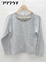 ◇ ROPE' ロペ 衿パール ビジュー 長袖 カットソー サイズM グレー レディース 【中古】(4)