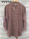 ◇ ◎ JUNRed ジュンレッド チェック 長袖 オーバーサイズ シャツ サイズM ワインレッド系 メンズ 【中古】