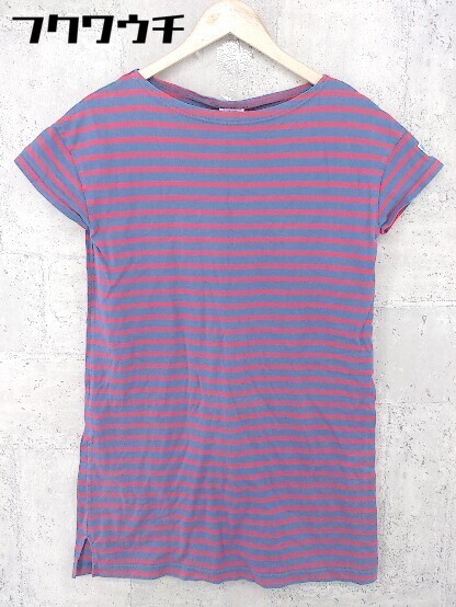 ◇ ORCIVAL オーシバル ボーダー 半袖 ミニ ワンピース チュニック サイズF ネイビー レッド レディース 【中古】