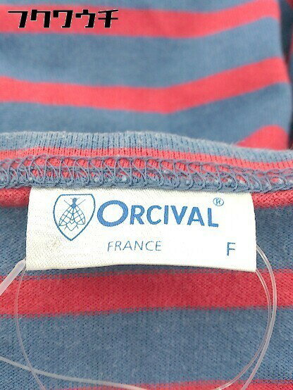 ◇ ORCIVAL オーシバル ボーダー 半袖 ミニ ワンピース チュニック サイズF ネイビー レッド レディース 【中古】