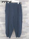 ◇ nano universe ナノ ユニバース リネン パンツ サイズ36 ネイビー レディース 【中古】