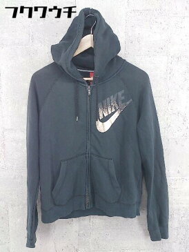 ◇ NIKE ナイキ 長袖 ジップアップ パーカー サイズL ネイビー レディース 【中古】