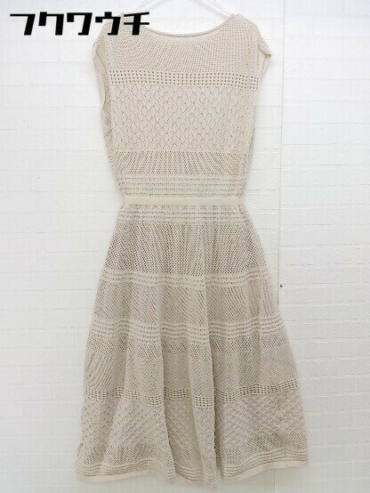 ◇ ABITOKYO アビトーキョー レース編み ノースリーブ ロング ニットワンピース サイズ0 ベージュ レディース 【中古】