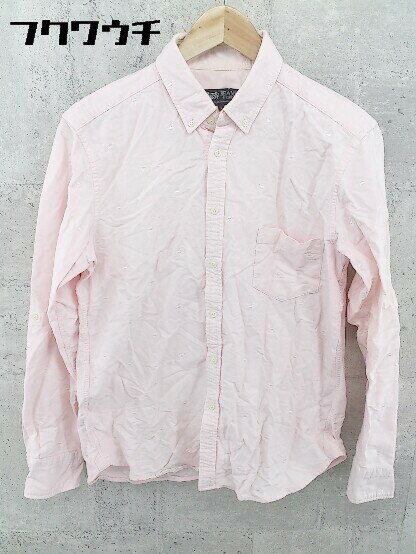 ◇ BEAMS HEART ビームスハート ボタンダウン BD 刺繍 長袖 シャツ サイズL ピンク メンズ 【中古】