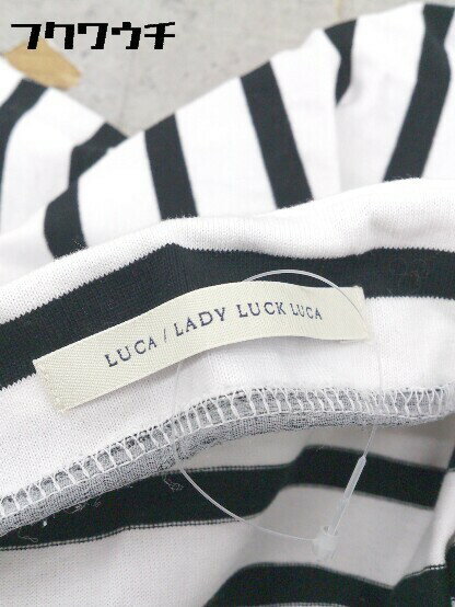 ◇ LUCA LADY LUCK LUCA ストライプ ボーダー 半袖 Tシャツ カットソー ホワイト ブラック レディース 【中古】