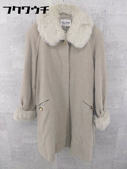 ◇ miss ashida ミスアシダ ウール100% 長袖 ファー付 コート サイズF ブラウン系 レディース 【中古】