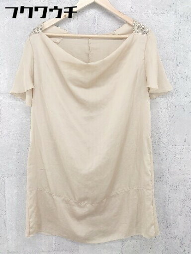 ◇ alcali アルカリ スパンコール 半袖 ミニ チュニック ワンピース ベージュ レディース 【中古】 ◇ alcali アルカリ スパンコール 半袖 ミニ チュニック ワンピース ベージュ レディース 【中古】