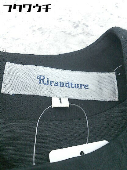 ◇ Rirandture リランドチュール バックジップ 花柄 五分袖 ミニ ワンピース サイズ1 ブラック ベージュ レディース 【中古】