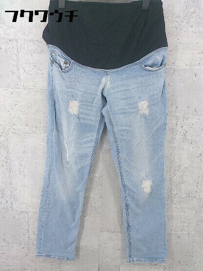 ◇ EDWIN エドウィン マタニティ ダメージ加工 ストレッチ デニム パンツ サイズウエスト87〜108 インディゴ レディース 【中古】