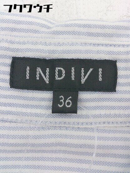 ◇ INDIVI インディヴィ ストライプ柄 長袖 シャツ サイズ36 ブルー系 レディース 【中古】