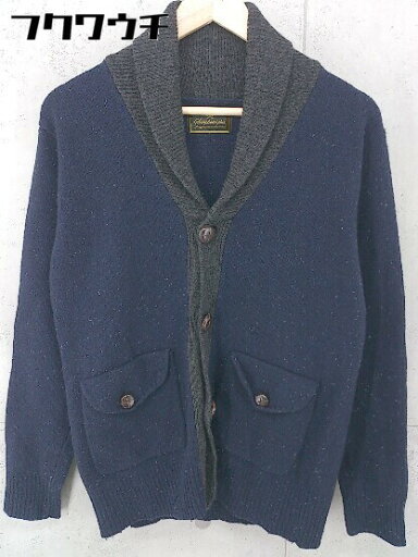 ◇ SIMPLICITE PLUS シンプリシテ プリュス ウール混 長袖 ニット カーディガン サイズ38 ネイビー グレー レディース 【中古】 ◇ SIMPLICITE PLUS シンプリシテ プリュス ウール混 長袖 ニット カーディガン サイズ38 ネイビー グレー レディース 【中古】