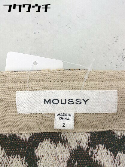 ◇ MOUSSY マウジー レオパード柄 フロントボタン ロング ジャンパースカート サイズ2 ベージュ マルチ レディース 【中古】