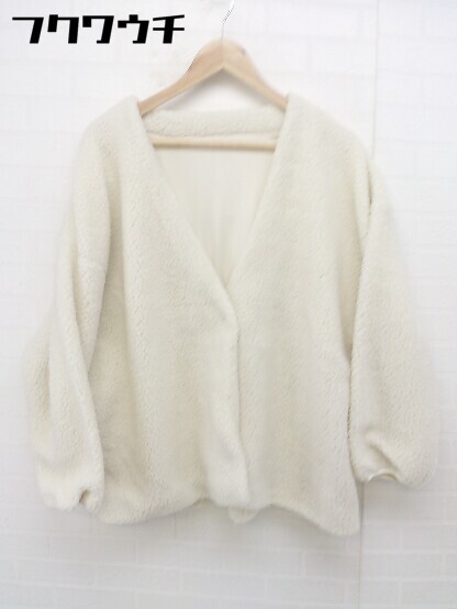 ■ notch. ノッチ ボア 長袖 コート サイズF オフホワイト レディース 【中古】