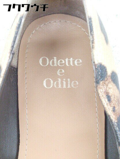 ◇ Odette e Odile UNITED ARROWS レオパード フラット シューズ パンプス サイズ22 ゴールド ブラウン ブラック レディース 【中古】