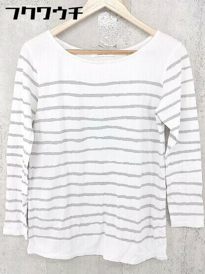 ◇ Spick & Span スピック＆スパン ボーダー 長袖 Tシャツ カットソー ホワイト グレー レディース 【中古】