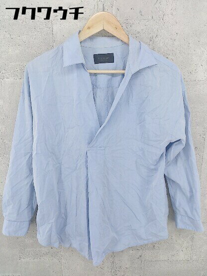 ◇ ivory court アイボリーコート スキッパー 長袖 シャツ ライトブルー レディース 【中古】