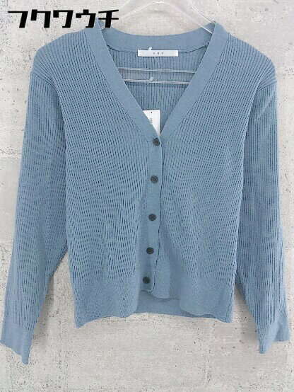 ◇ KBF アーバンリサーチ リブ ニット 長袖 カーディガン サイズOne ブルー レディース 【中古】
