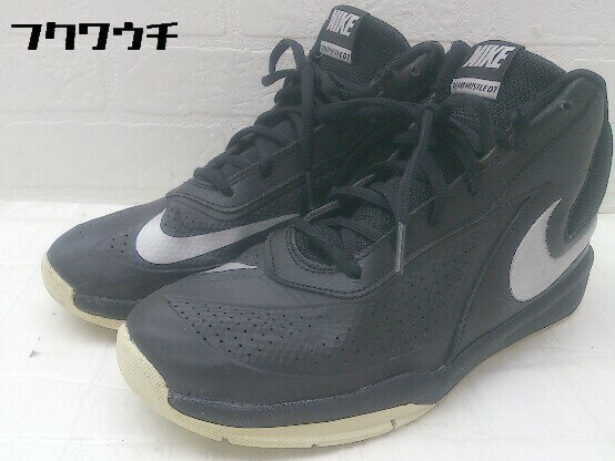 ◇ NIKE ナイキ キッズ High Top Shoes Team Hustle Boys 747998-001 スニーカー シューズ 24 ブラック メンズ 【中古】