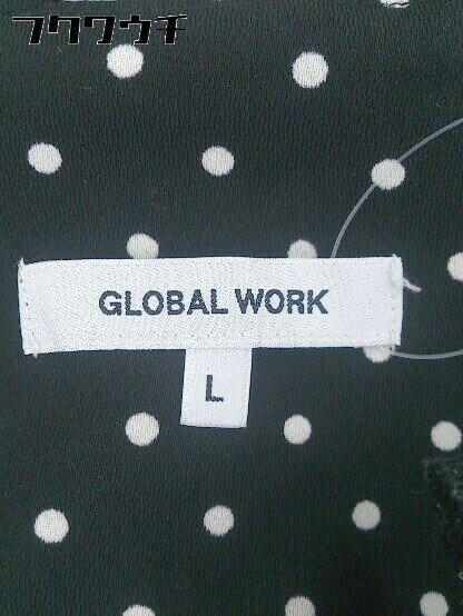 ◇ GLOBAL WORK グローバルワーク ドット 水玉 キャミソール オーバーオール サイズL ブラック レディース 【中古】