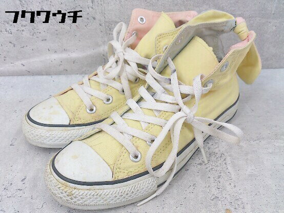 ◇ CONVERSE コンバース ハイカット スニーカー シューズ サイズ24.5cm イエローピンク レディース 【中古】