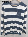 ◇ THE SHOP TK ザ ショップ ティーケー ボーダー 長袖 Tシャツ カットソー サイズL ホワイト ネイビー メンズ 【中古】