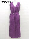 ◇ ◎ natural couture ナチュラルクチュール ベルト付き ノースリーブ ロング ワンピース パープル レディース 【中古】