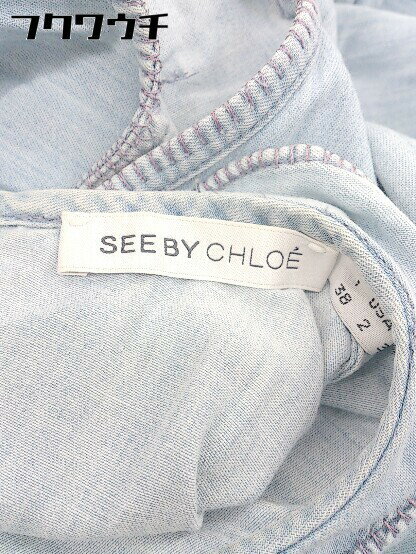 ◇ ◎ SEE BY CHLOE シーバイクロエ ノースリーブ 膝丈 デニム ワンピース サイズI38 US2 インディゴ レディース 【中古】