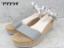 ◇ ORiental TRaffic オリエンタルトラフィック 厚底 アンクルストラップサンダル サイズM グレー シルバー レディース 【中古】
