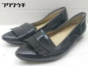 ◇ Odette e Odile UNITED ARROWS ポインテッドトゥ フラット シューズ (24.cm相当) ブラック レディース 【中古】