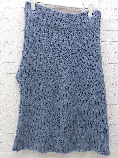 ◇ IENA イエナ サイドスリット ニット ロング スカート ブルー レディース 【中古】