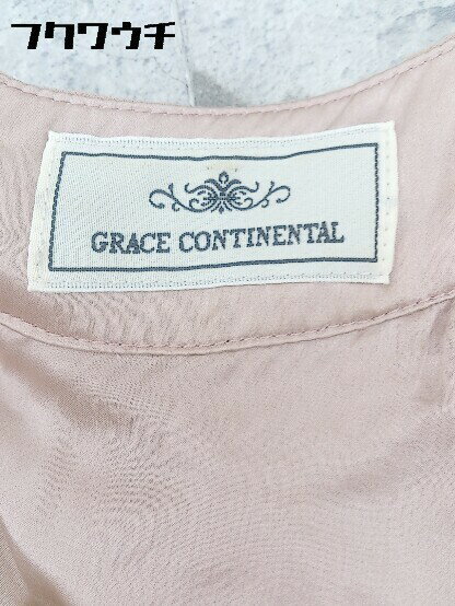 ◇ GRACE CONTINENTAL シルク100% パール ノースリーブ ミニ ワンピース サイズ36 ピンク レディース 【中古】
