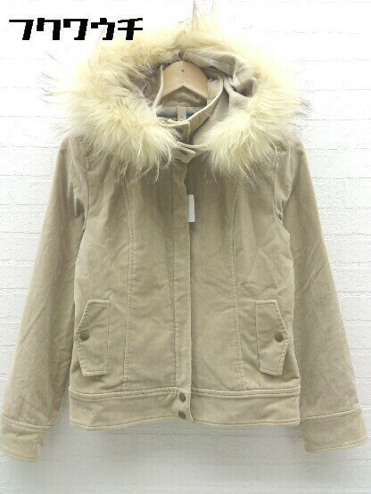 ◇ ◎ THE SCOTCH HOUSE ザ スコッチハウス ラクーンファー 長袖 ジップアップ ジャケット サイズ38 ベージュ レディース 【中古】