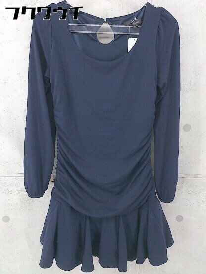 ◇ &byP&D アンドバイピーアンドディー 長袖 ミニ チュニック ワンピース サイズ38 ネイビー レディース 【中古】