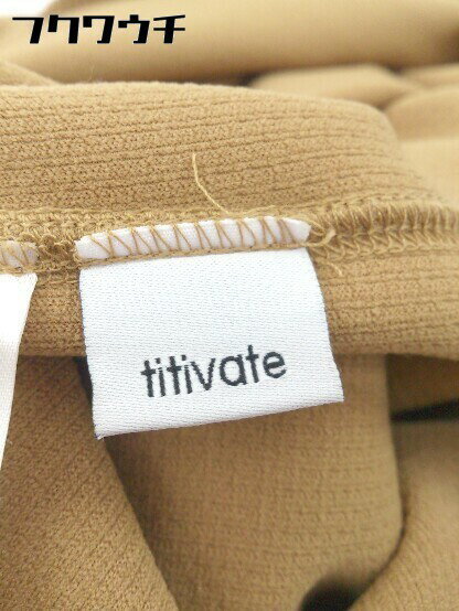 ◇ ◎ titivate ティティベイト ベルト付 ヘンリーネック 長袖 ロング ワンピース サイズS キャメル レディース 【中古】