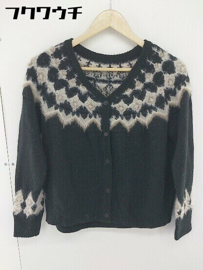 ◇ CIAOPANIC TYPY チャオパニックティピー 長袖 カーディガン サイズONE ブラック ベージュ レディース 【中古】