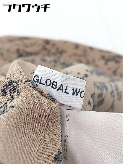 ◇ GLOBAL WORK グローバルワーク 総柄 長袖 ロング ワンピース サイズF ベージュ ブラック レディース 【中古】 page-to-sell-a-used-10328235 フクワウチ サンプル画像3