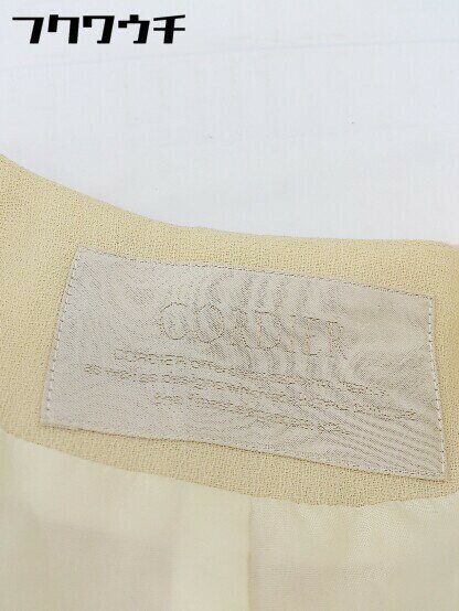 ◇ CORDIER コルディア 刺繍 長袖 ノーカラー ジャケット サイズ40 ベージュ レディース 【中古】