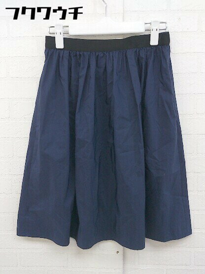 ◇ 23区 vingt trois arrondissements ナイロン 膝丈 フレア スカート サイズ38 ネイビー レディース 【中古】