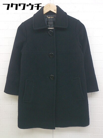 ■ QUEENS COURT クイーンズコート 七分袖 コート サイズ1 ブラック レディース 【中古】