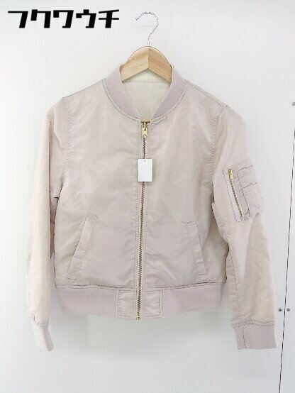 ◇ earth music&ecology ジップアップ リバーシブル 長袖 ジャケット サイズS ピンクベージュ アイボリー レディース 【中古】