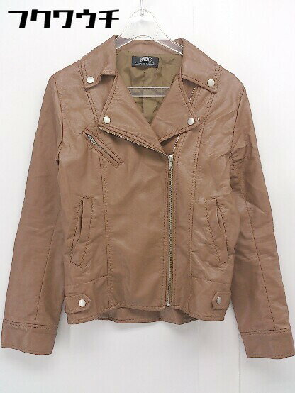 ◇ BACKS バックス ジップアップ 長袖 ライダースジャケット サイズF ブラウン レディース 【中古】