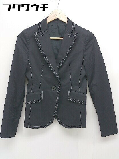 ◇ CCM シーシーエム シングル 1B 長袖 テーラードジャケット サイズM ネイビー ホワイト レディース 【中古】