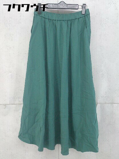 ◇ studio CLIP スタディオクリップ リネン混 ウエストゴム ロング フレア スカート サイズM グリーン レディース 【中古】