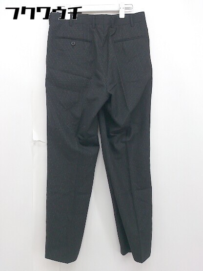 ◇ SUIT SELECT スーツセレクト ストライプ タック スラックス パンツ サイズA4 ブラック メンズ 【中古】